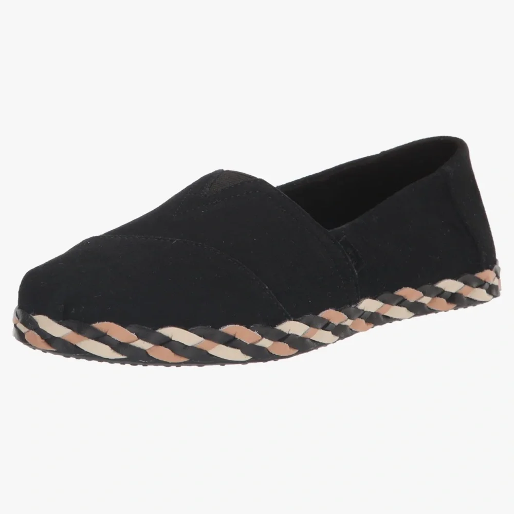 TOMS Alpargata Vetiver Black Suede Leather Slip-On Size 8.5 - Picture 2 of 9